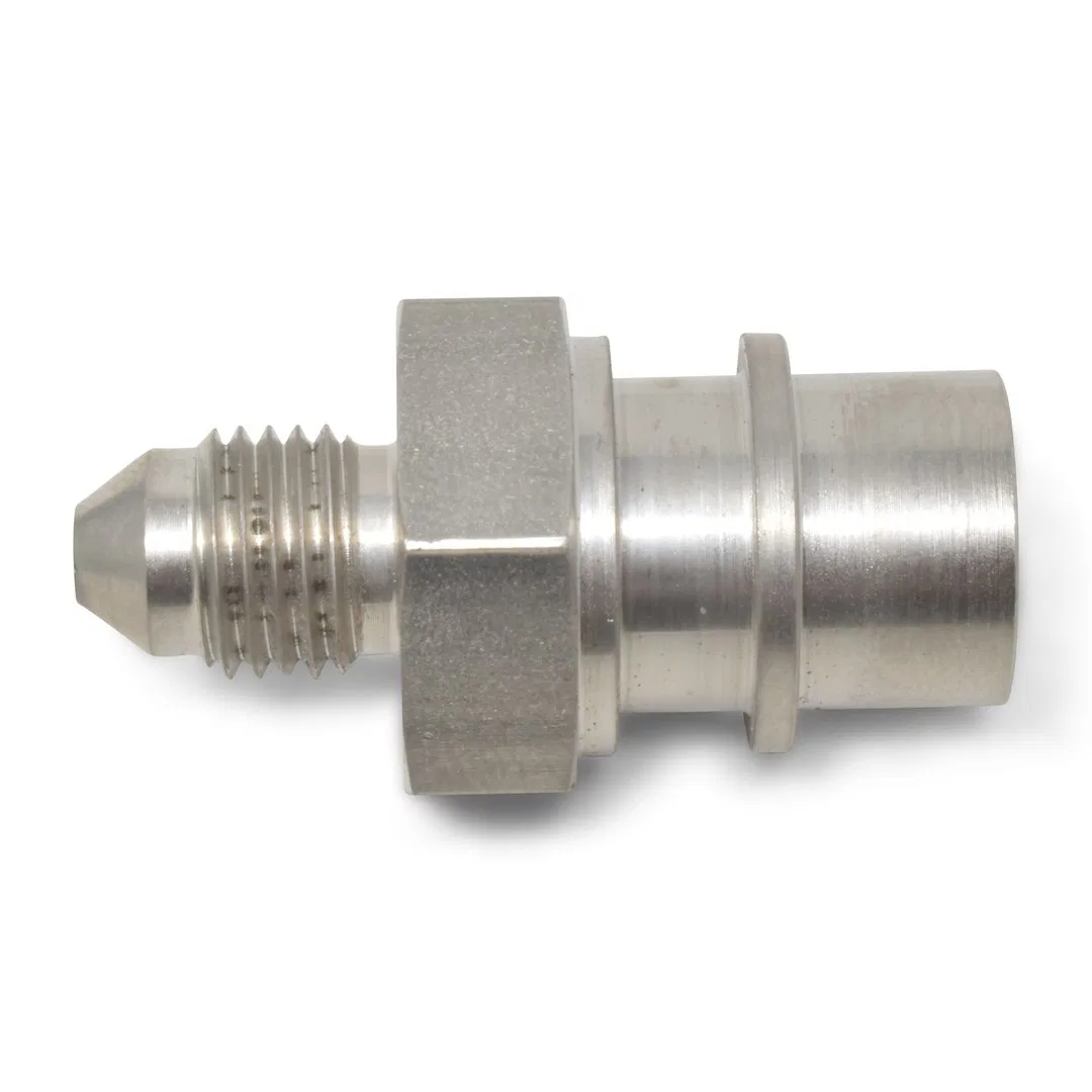 640411 – RUSSELL/EDEL Adapter Fitting, -3 AN To Beveled 10 Millimeter X 1.0 Female EnduraShine ™ Silver Aluminum Set ...